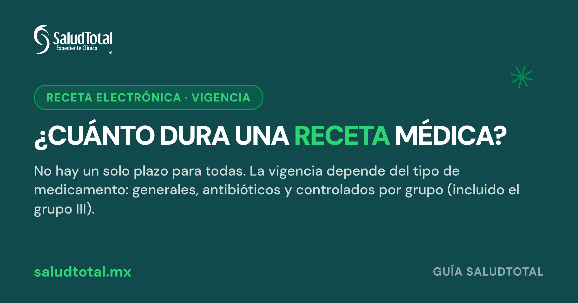 ¿Cuánto tiempo es válida una receta médica en México? Vigencia por tipo de medicamento (2026)
