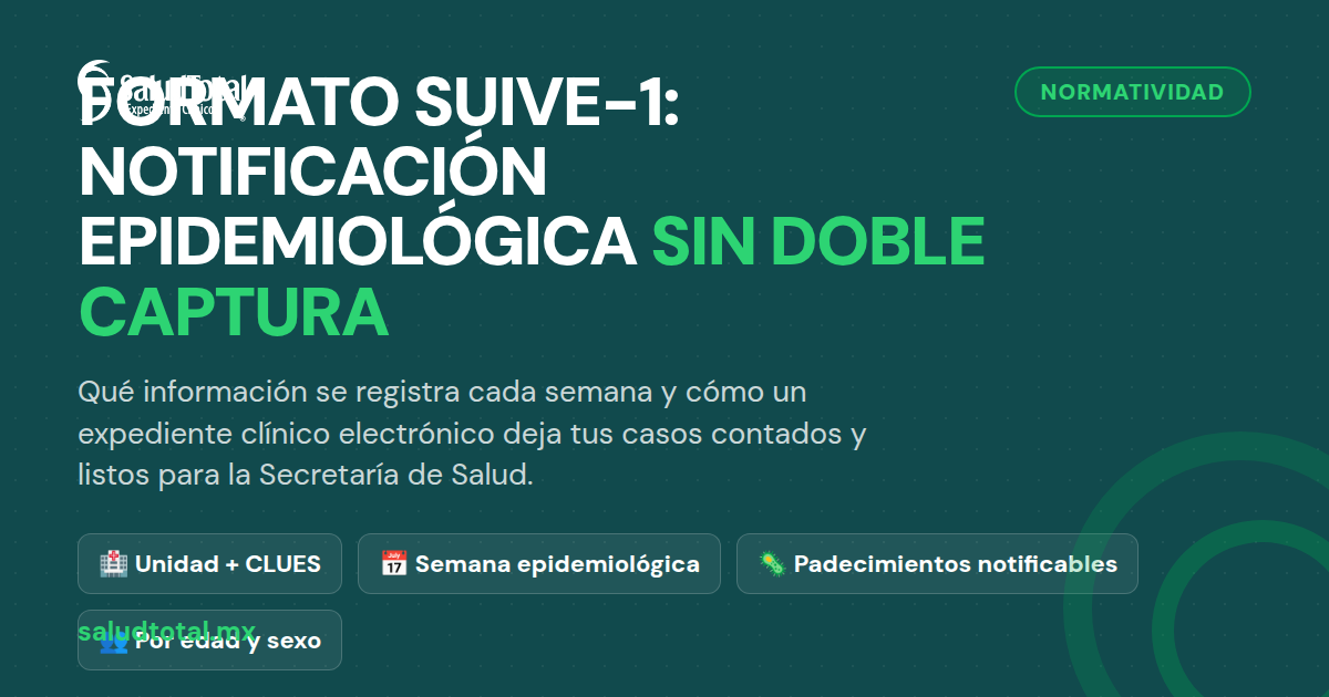 Formato SUIVE-1 y notificación epidemiológica obligatoria: qué se registra y cómo cumplir sin doble captura